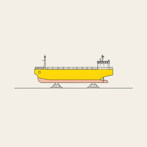 Ship in dry dock